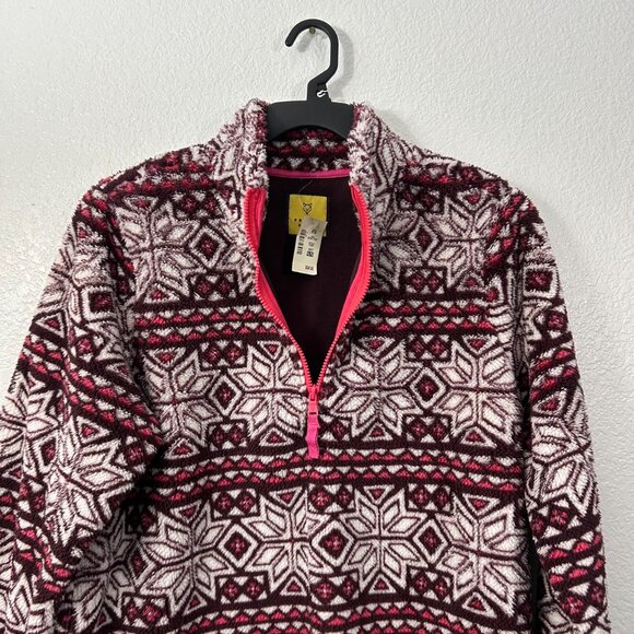 Prince & Fox Nordic 1/4 Zip Pullover Sweater Fuzzy Icelandic Fairisle - Picture 4 of 6